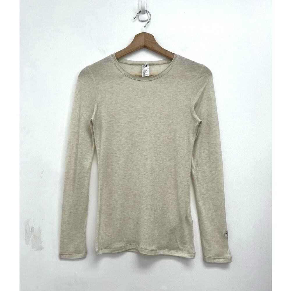 Kari Traa Kari Base Layer Wool Lyocell Ski Long Sleeve Crewneck Fitted Tee Small